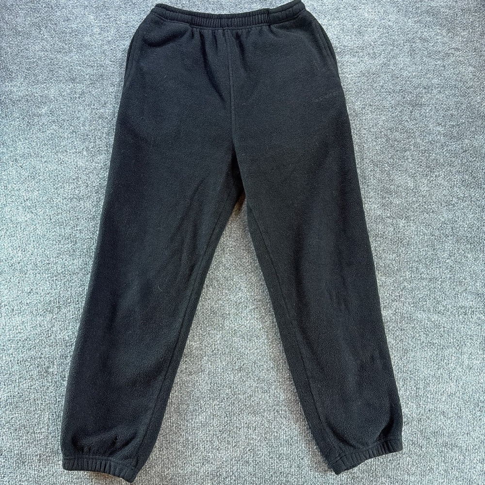 Y2K Big Dogs Mens Fleece Sweatpants Black Elastic Waist Joggers SML Fall Vintage